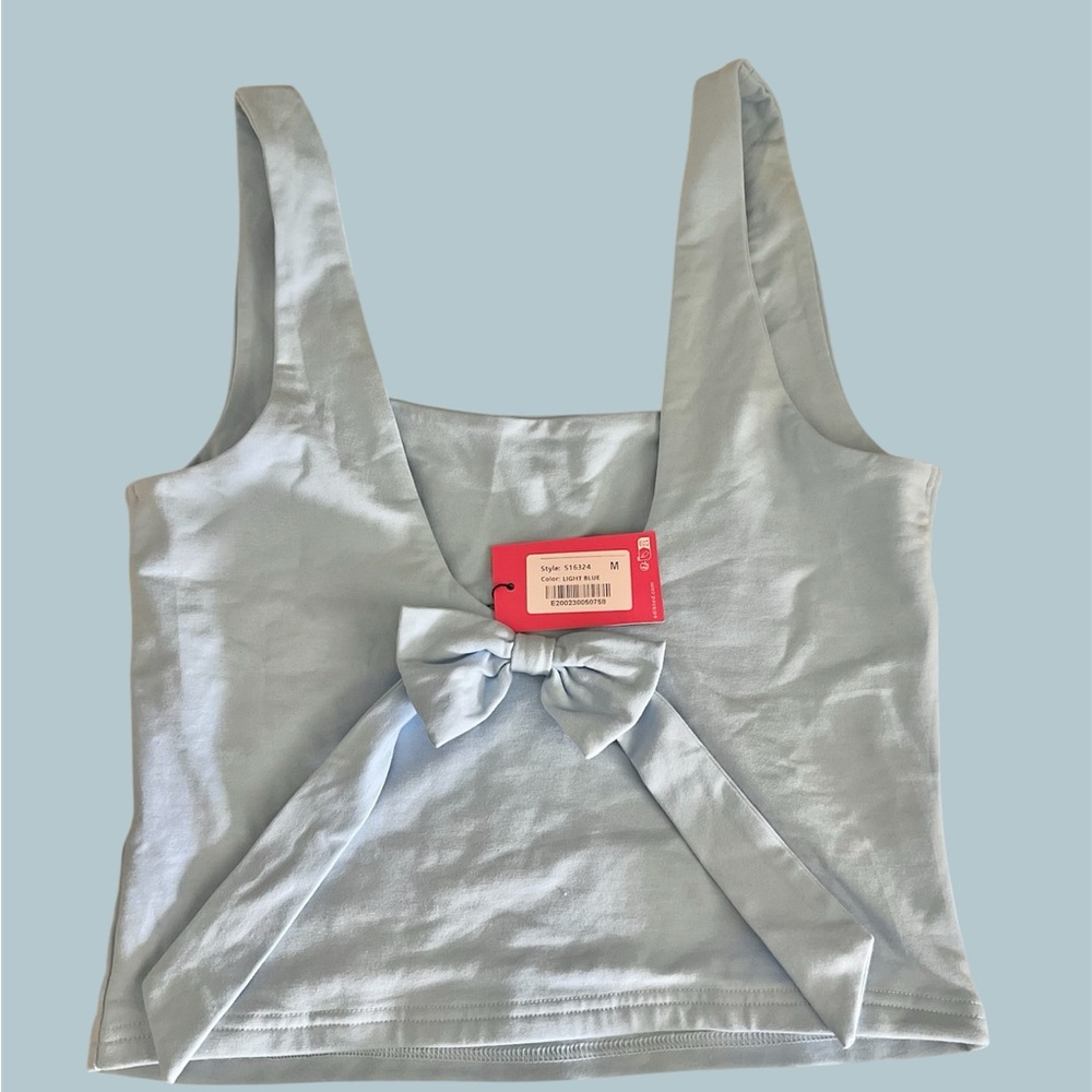 BRAND NEW, Med. - Edikted Sky Blue Bow
Sleeveless Top - Picture 6 of 6